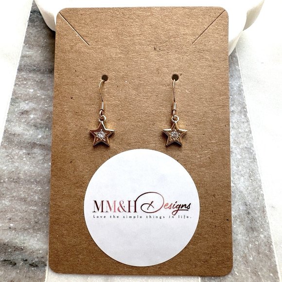New Cute Star Earrings with Mini Cubic Zirconia - Picture 2 of 3